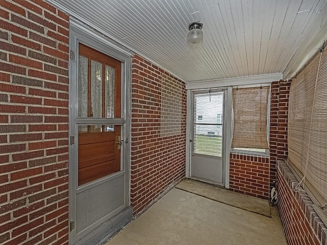 exterior space featuring wood ceiling