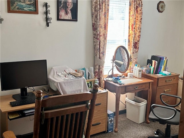 view of carpeted office