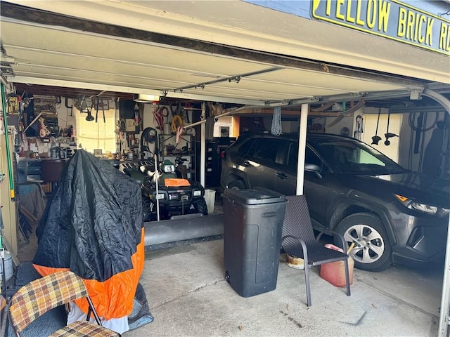 view of garage