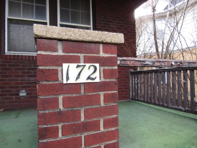 details featuring brick siding