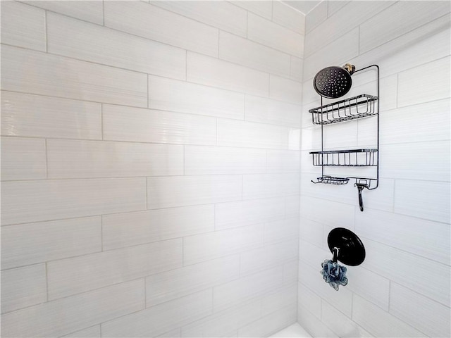 room details featuring a tile shower