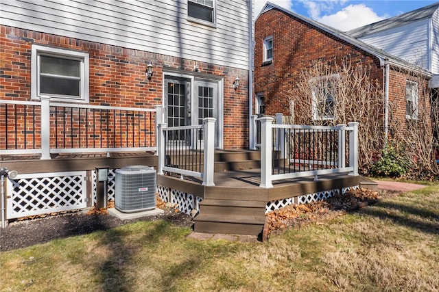 deck featuring central AC unit