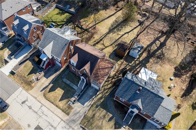 aerial view with a residential view