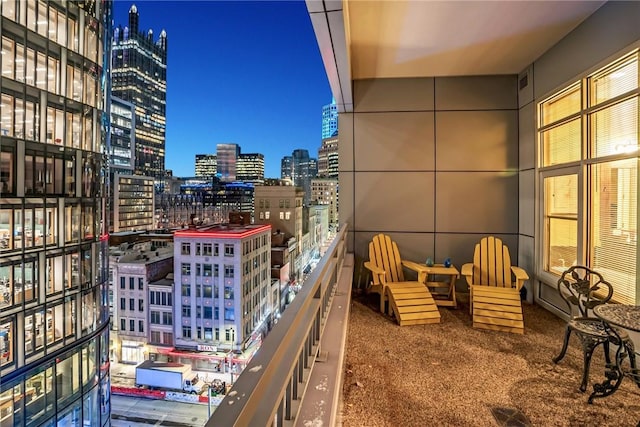 balcony featuring a view of city