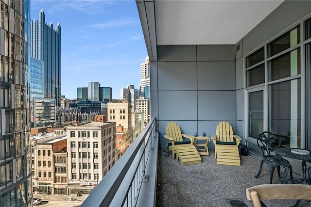 balcony with a city view