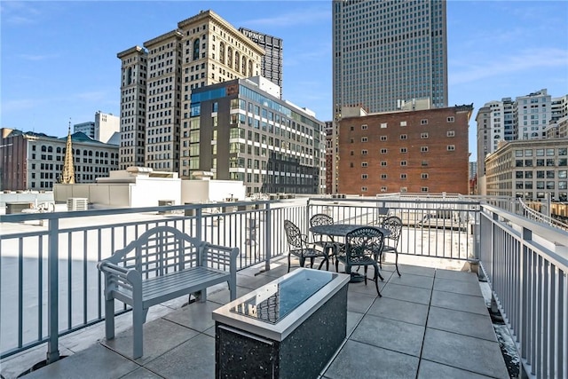 balcony with a city view