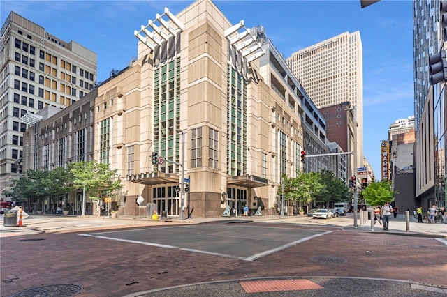 view of building exterior featuring a view of city