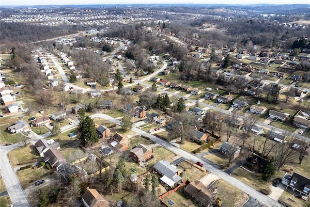 drone / aerial view with a residential view