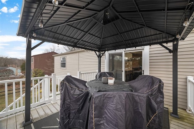 deck with a gazebo