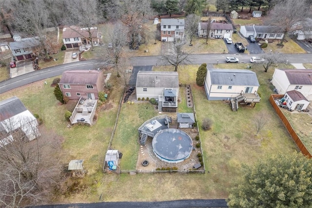 bird's eye view with a residential view