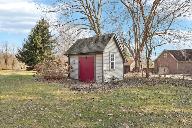 view of shed