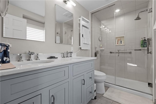 1921 Garrick Dr, Churchill Boro, PA 15235 - full bath with a stall shower, toilet, and double vanity