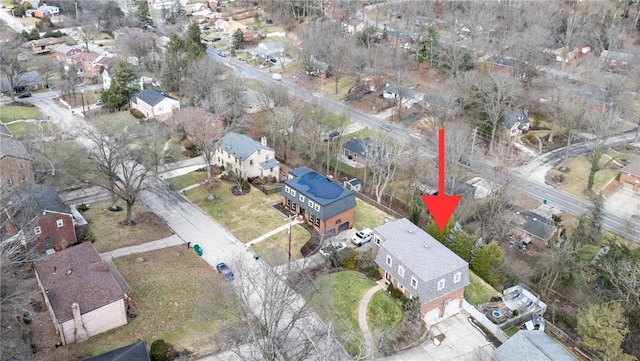 bird's eye view with a residential view