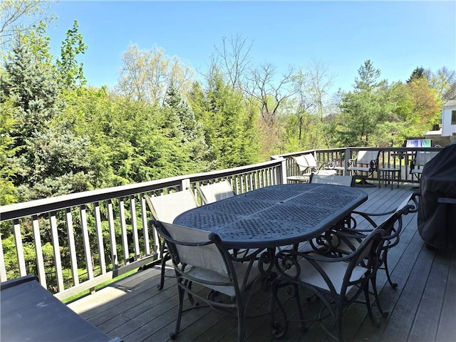 1921 Garrick Dr, Churchill Boro, PA 15235 - wooden terrace featuring outdoor dining area