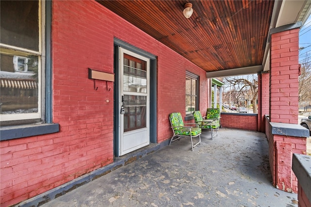 view of patio featuring covered porch