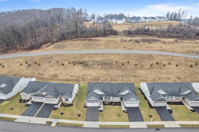 drone / aerial view with a residential view