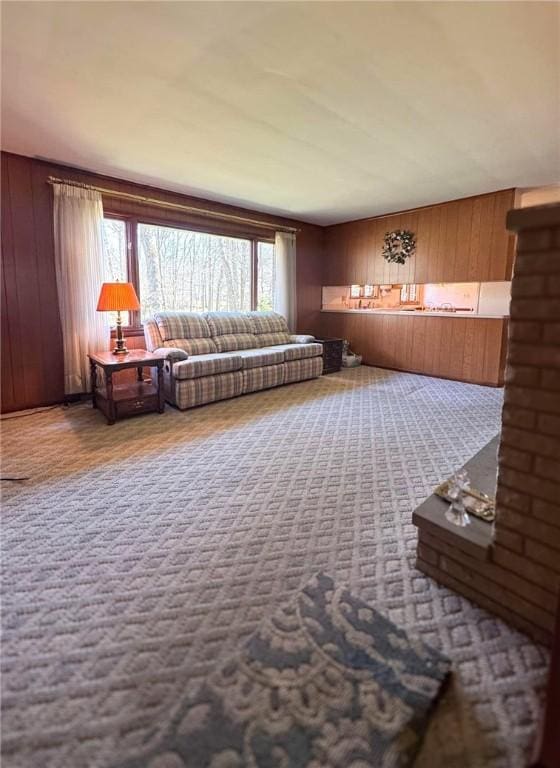 720 Dogwood Ln, Hermitage, PA 16148 - living room with carpet flooring and wood walls