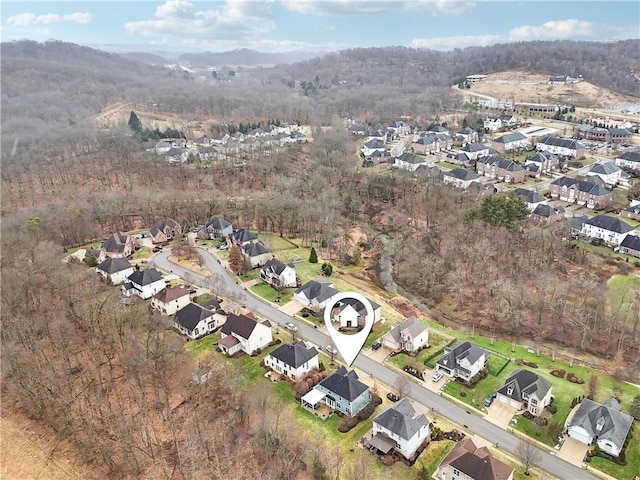 drone / aerial view featuring a residential view