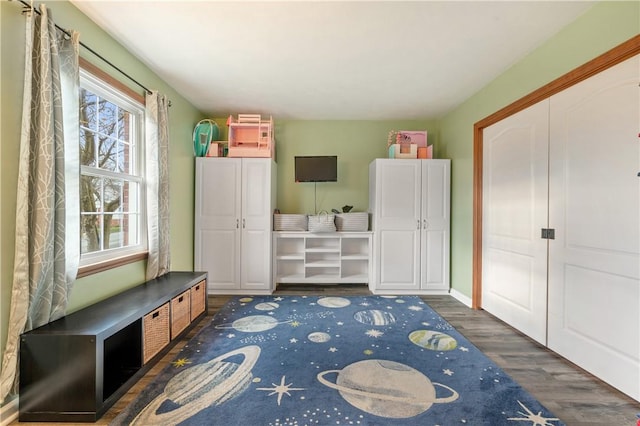 interior space with wood finished floors