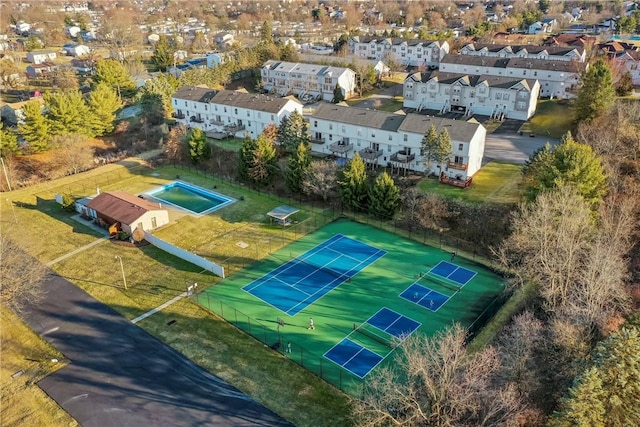 bird's eye view with a residential view