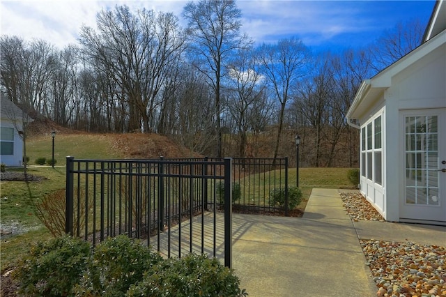 view of yard featuring fence