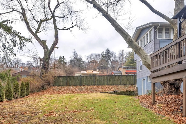 view of yard with fence