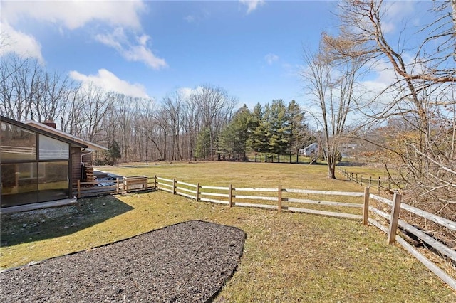 view of yard with fence