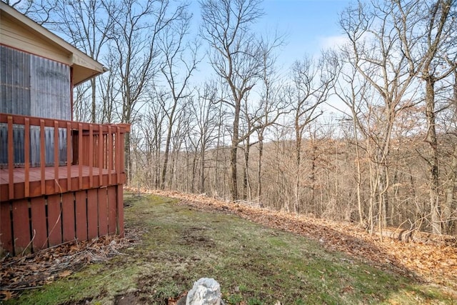 view of yard featuring a deck