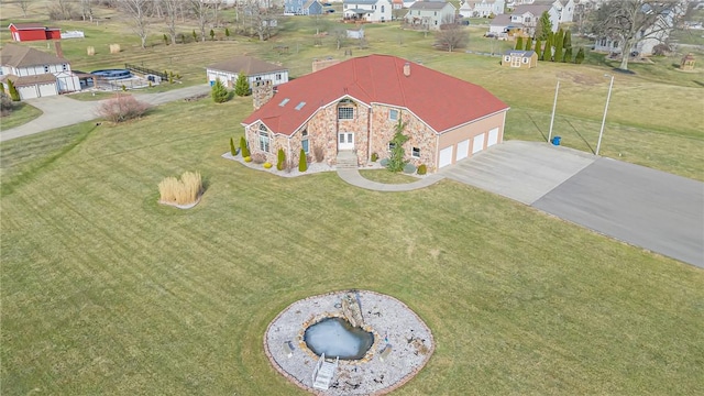 bird's eye view with a residential view