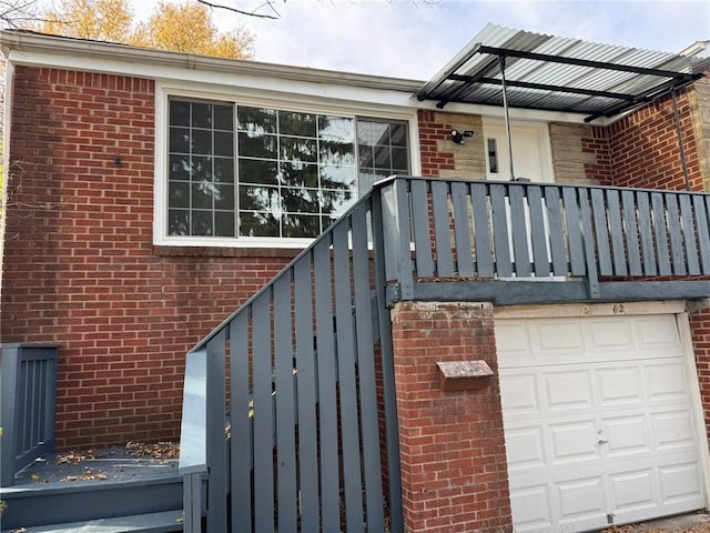 exterior space with brick siding