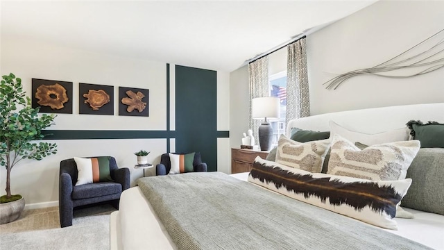 bedroom with carpet floors