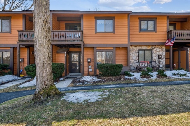 view of front of property with stone siding