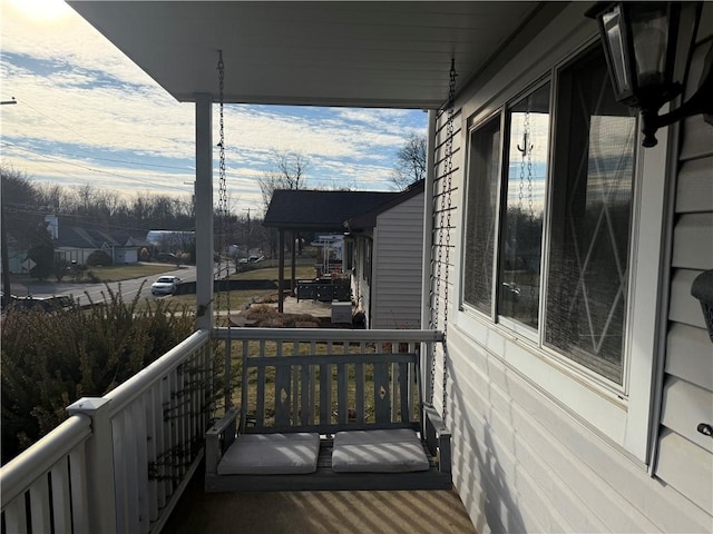 deck featuring a porch