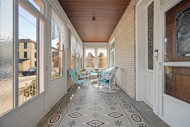 view of unfurnished sunroom