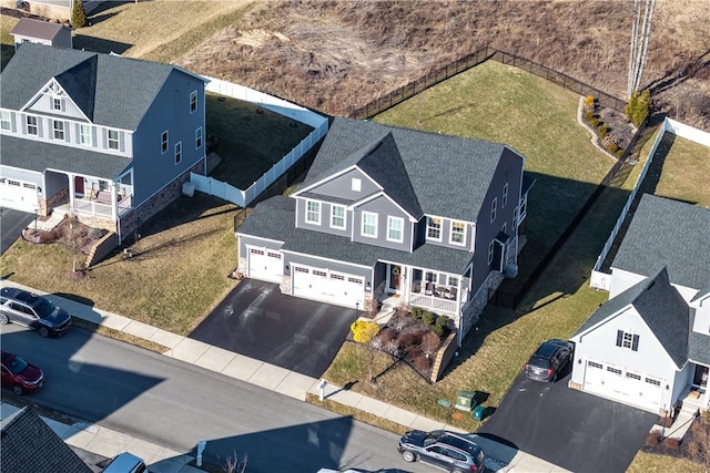 aerial view featuring a residential view