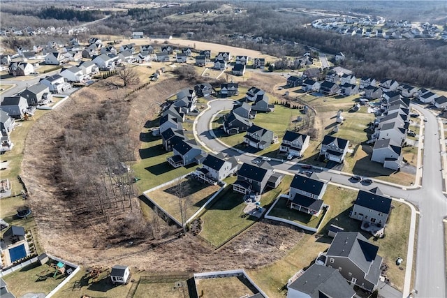 bird's eye view featuring a residential view