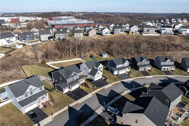 drone / aerial view with a residential view