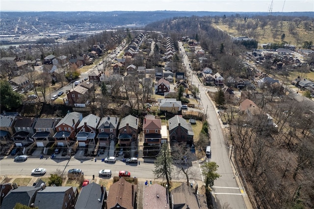 aerial view with a residential view