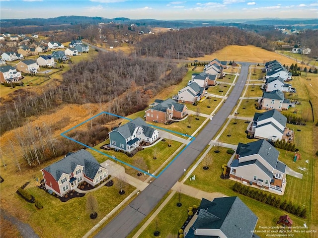 aerial view featuring a residential view