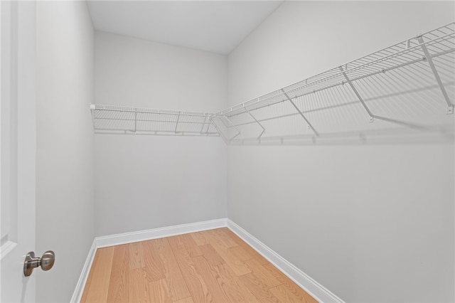 spacious closet with light wood-style floors