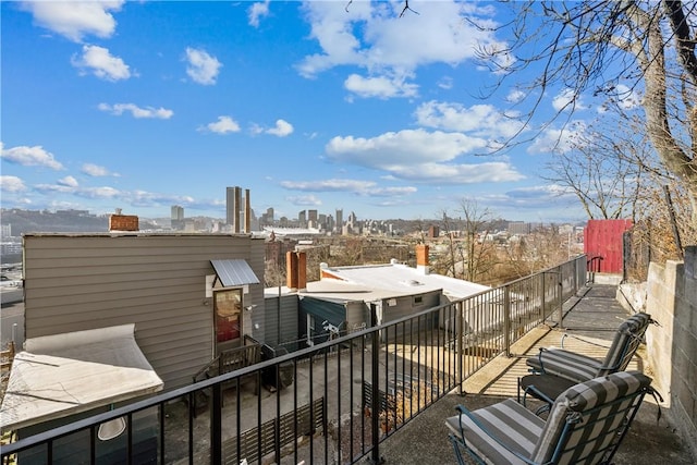 balcony with a view of city