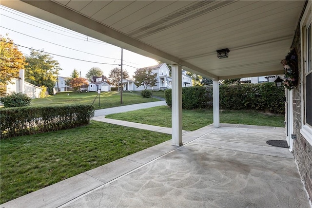 view of patio with a residential view