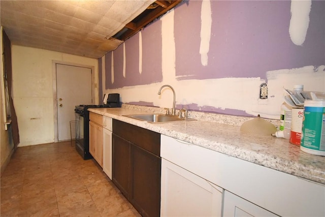 kitchen featuring black gas range and a sink