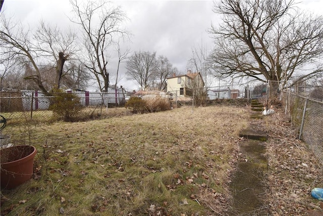 view of yard with fence