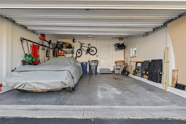 view of garage