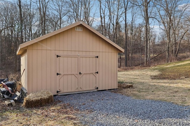 view of shed