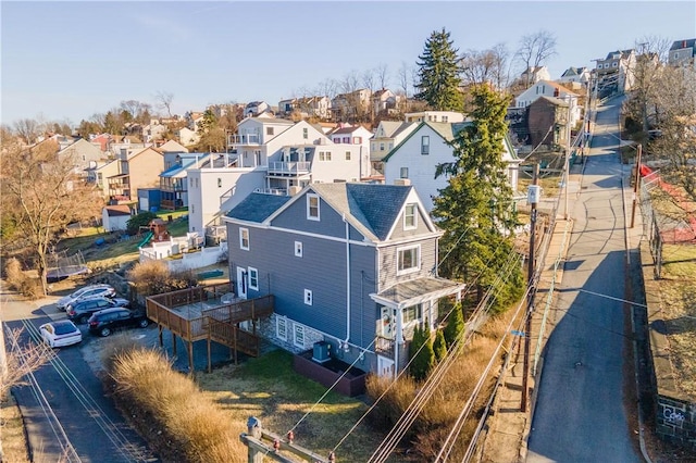 aerial view featuring a residential view