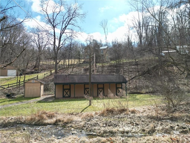 view of shed