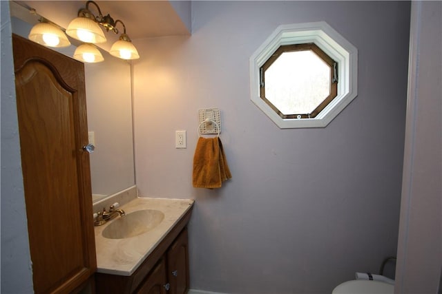 bathroom with toilet and vanity