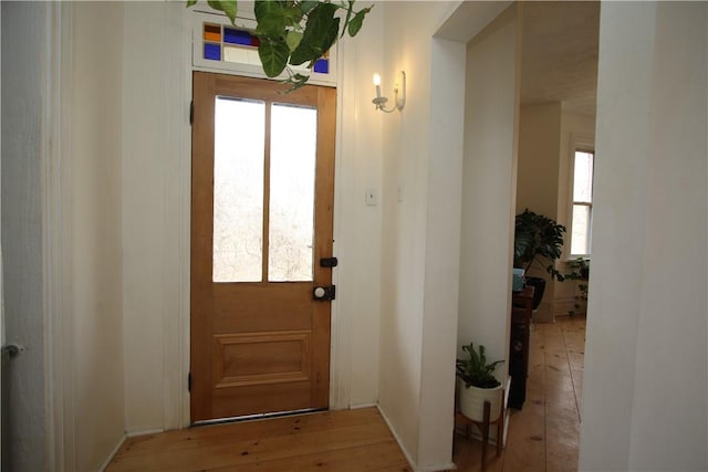 entryway featuring hardwood / wood-style flooring